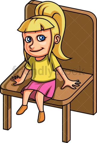 Little girl sitting on a chair. PNG - JPG and vector EPS (infinitely scalable).