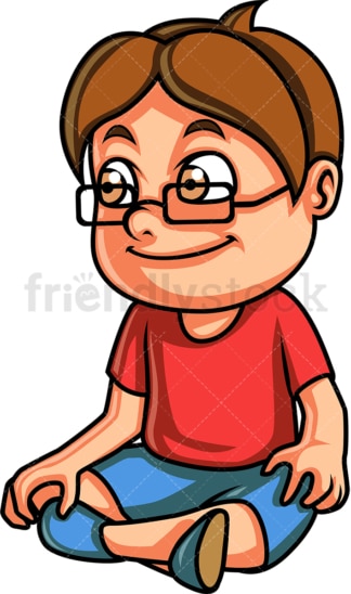Little boy sitting down. PNG - JPG and vector EPS (infinitely scalable).