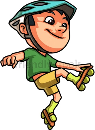 Kid roller skating. PNG - JPG and vector EPS. Isolated on transparent background.