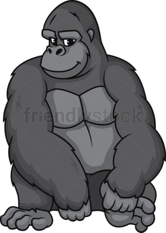 Gorilla sitting down. PNG - JPG and vector EPS (infinitely scalable).