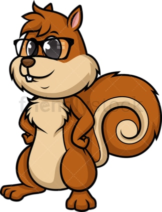 Squirrel with glasses. PNG - JPG and vector EPS (infinitely scalable).