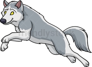 Jumping wolf. PNG - JPG and vector EPS (infinitely scalable).