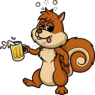 Drunk squirrel. PNG - JPG and vector EPS (infinitely scalable).