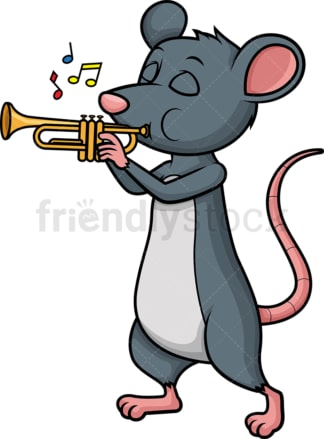 Mouse playing trumpet. PNG - JPG and vector EPS (infinitely scalable).