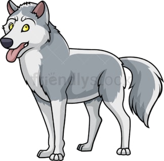 Wolf with tongue out. PNG - JPG and vector EPS (infinitely scalable).