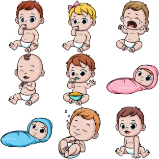 Cute babies. PNG - JPG and vector EPS file formats (infinitely scalable).