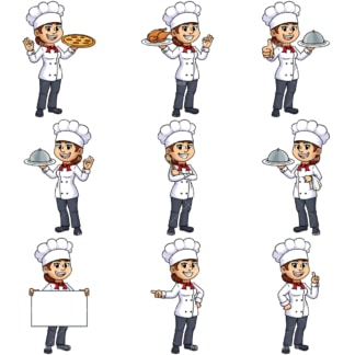 Female chef. PNG - JPG and vector EPS file formats (infinitely scalable).