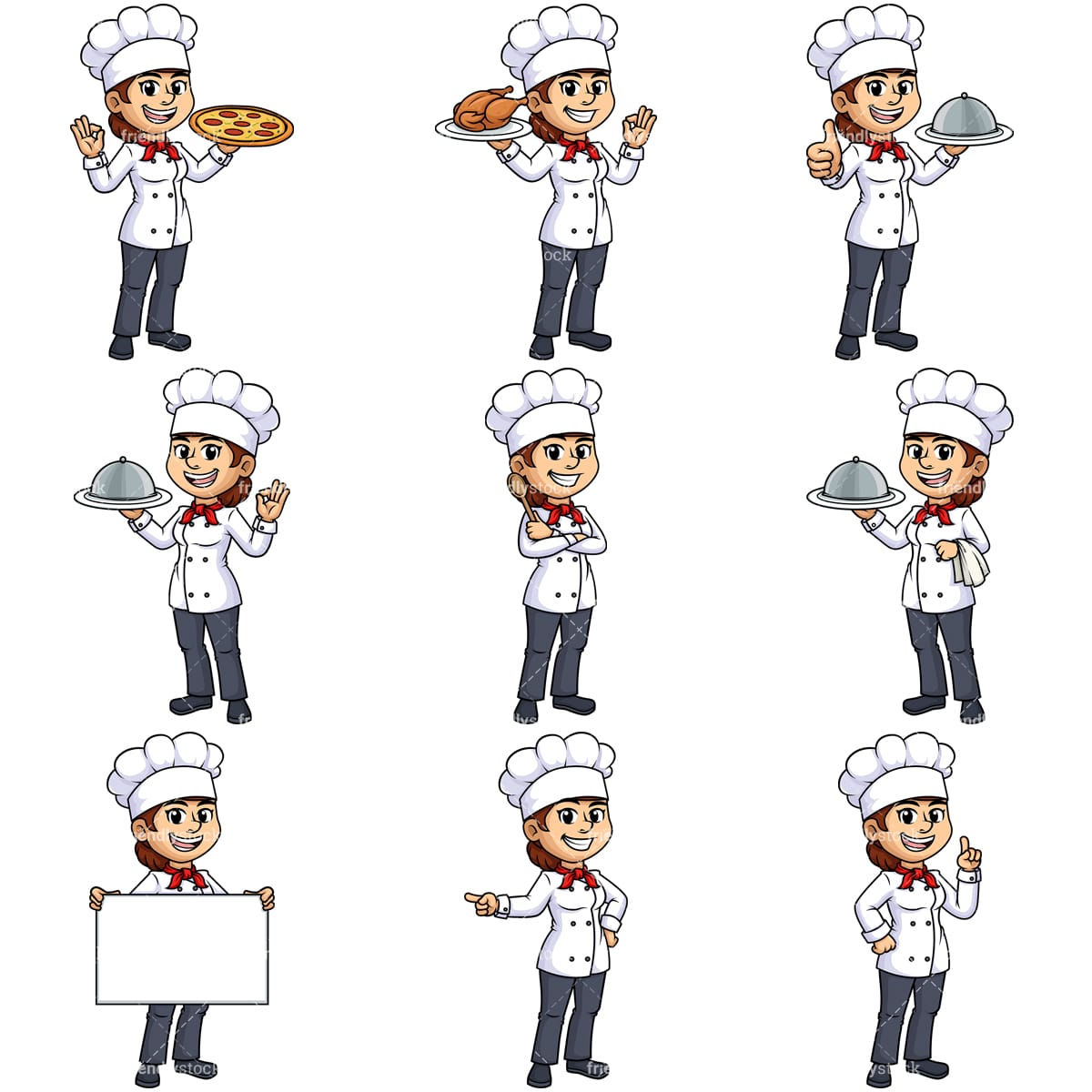 Download Female Chef Cartoon Vector Clipart - FriendlyStock