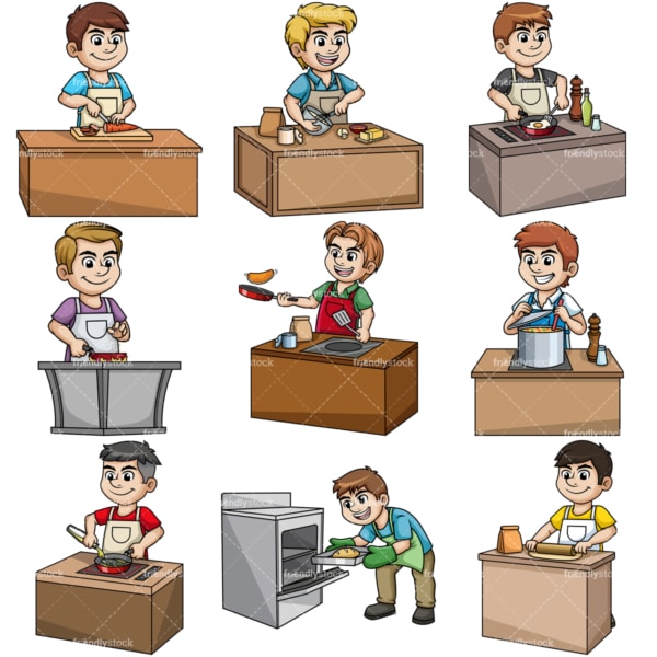 Men cooking. PNG - JPG and vector EPS file formats (infinitely scalable).