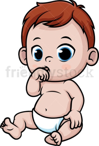 Baby boy sucking his thumb. PNG - JPG and vector EPS (infinitely scalable).