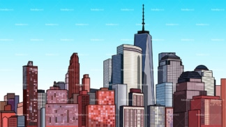 Modern city background in 16:9 aspect ratio. PNG - JPG and vector EPS file formats (infinitely scalable).