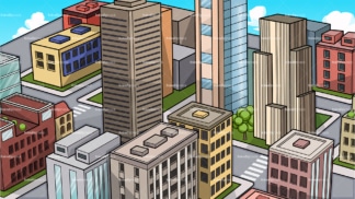 Cityscape background in 16:9 aspect ratio. PNG - JPG and vector EPS file formats (infinitely scalable).