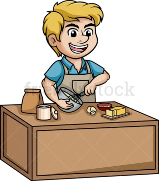 Man making a cake. PNG - JPG and vector EPS (infinitely scalable).