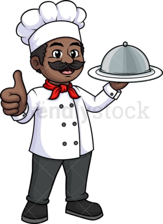 Black male chef thumbs up. PNG - JPG and vector EPS (infinitely scalable).