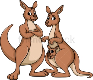 Kangaroo family. PNG - JPG and vector EPS (infinitely scalable).