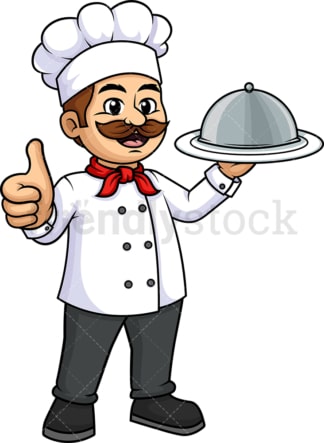 Male chef thumbs up. PNG - JPG and vector EPS (infinitely scalable).