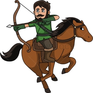 Medieval horse archer. PNG - JPG and vector EPS (infinitely scalable).