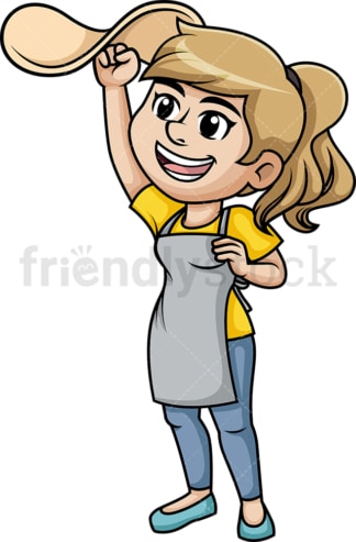 Woman tossing pizza dough. PNG - JPG and vector EPS (infinitely scalable). Image isolated on transparent background.