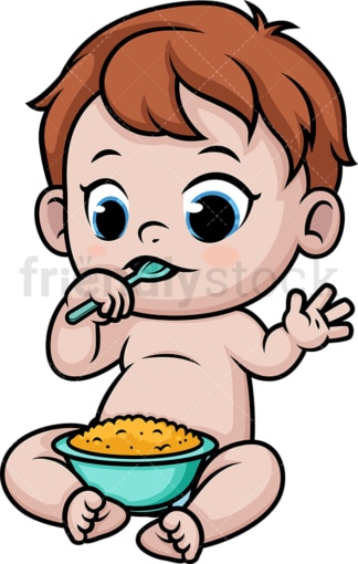 Baby eating. PNG - JPG and vector EPS (infinitely scalable).
