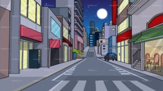 City street at night background in 16:9 aspect ratio. PNG - JPG and vector EPS file formats (infinitely scalable).