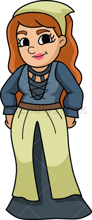Female medieval villager. PNG - JPG and vector EPS (infinitely scalable).