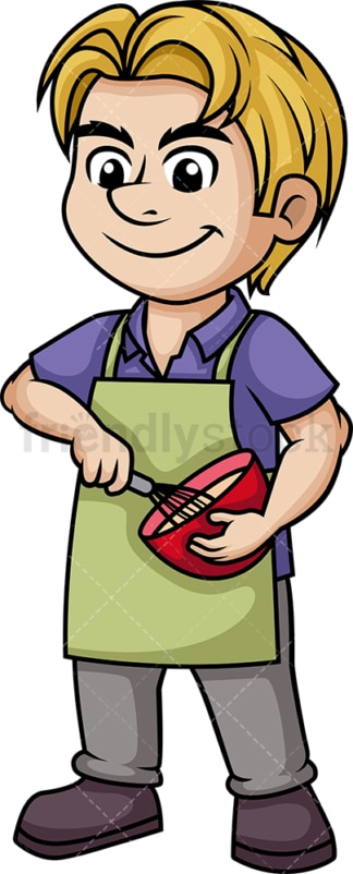 Man whisking batter. PNG - JPG and vector EPS (infinitely scalable). Image isolated on transparent background.