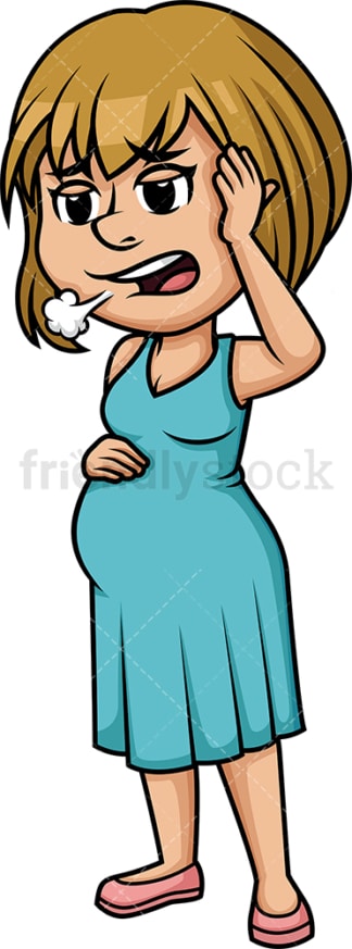 Tired pregnant woman. PNG - JPG and vector EPS (infinitely scalable).