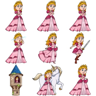 Blonde princess. PNG - JPG and vector EPS file formats (infinitely scalable). Image isolated on transparent background.