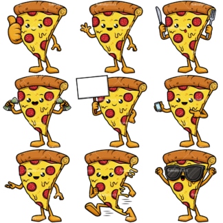 Pizza mascot character. PNG - JPG and vector EPS file formats (infinitely scalable).