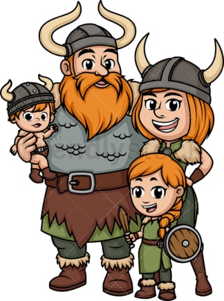 Viking family. PNG - JPG and vector EPS (infinitely scalable). Image isolated on transparent background.