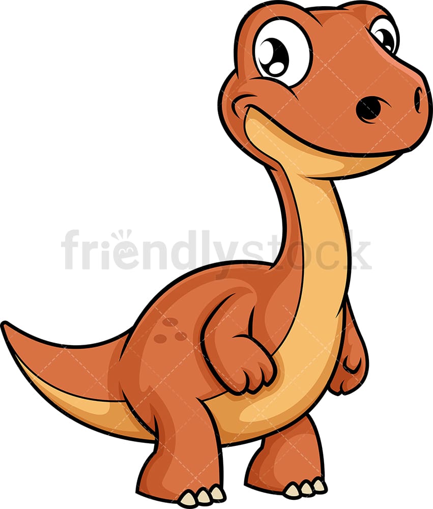 Download Cute Baby Dinosaur Cartoon Clipart Vector - FriendlyStock
