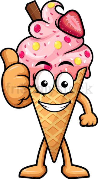 Ice cream cone thumbs up. PNG - JPG and vector EPS (infinitely scalable).