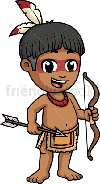 Native american indian little boy. PNG - JPG and vector EPS (infinitely scalable).