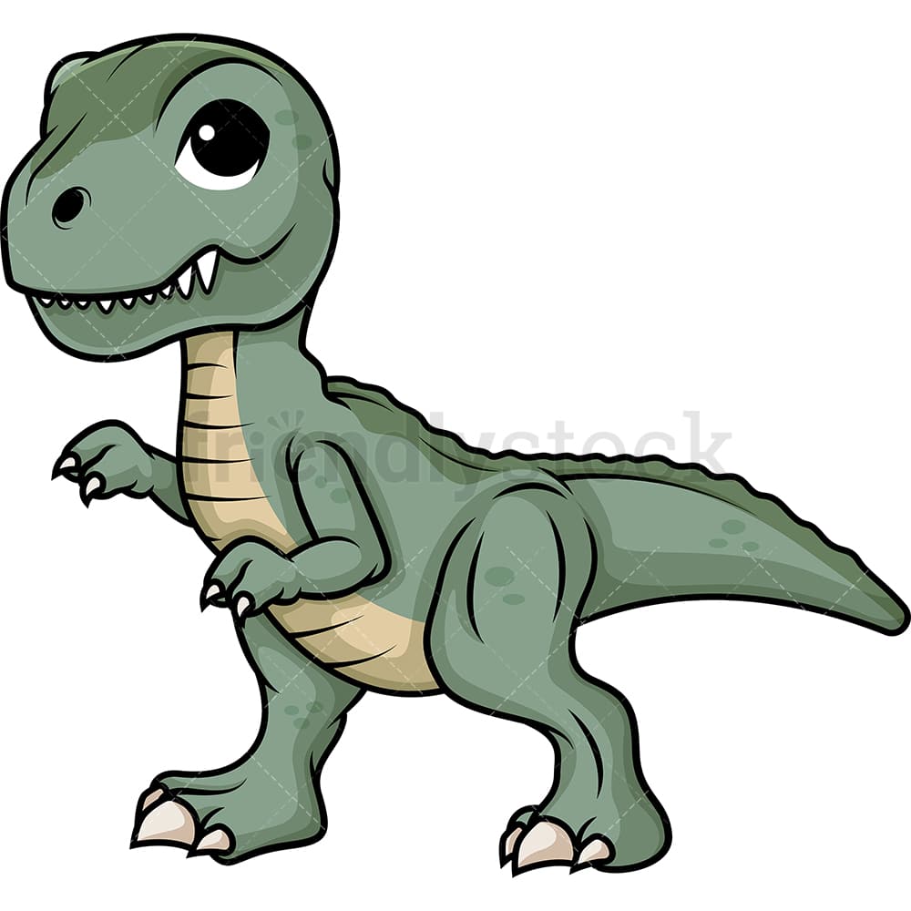 Download Cute Tyrannosaurus Rex Dinosaur Cartoon Clipart Vector ...