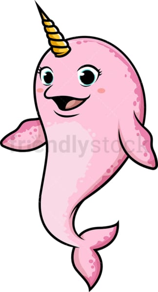 Pink female narwhal. PNG - JPG and vector EPS (infinitely scalable).