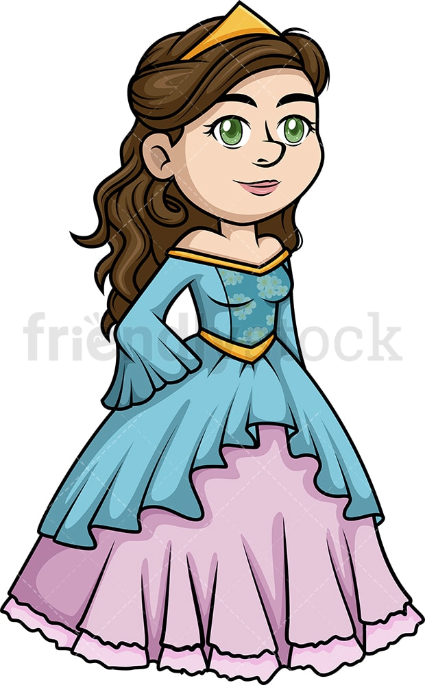 Jet schrijven Vooroordeel Mooie Prinses Cartoon Clipart Vector - FriendlyStock