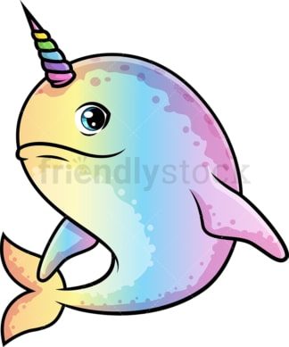 Rainbow narwhal. PNG - JPG and vector EPS (infinitely scalable).