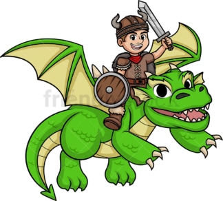 Viking riding dragon. PNG - JPG and vector EPS (infinitely scalable). Image isolated on transparent background.