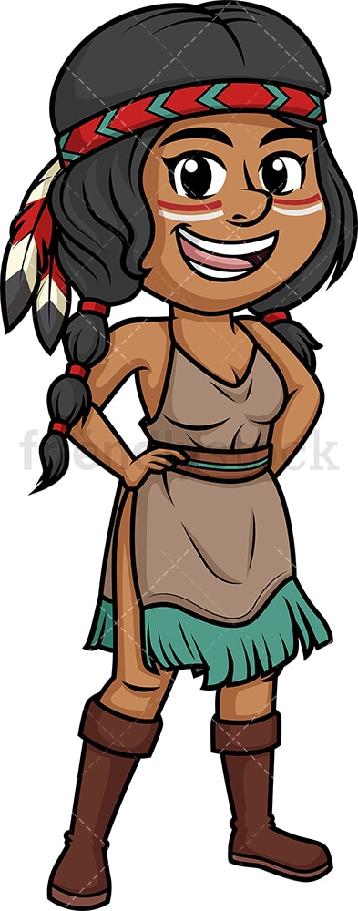Native american indian woman. PNG - JPG and vector EPS (infinitely scalable).