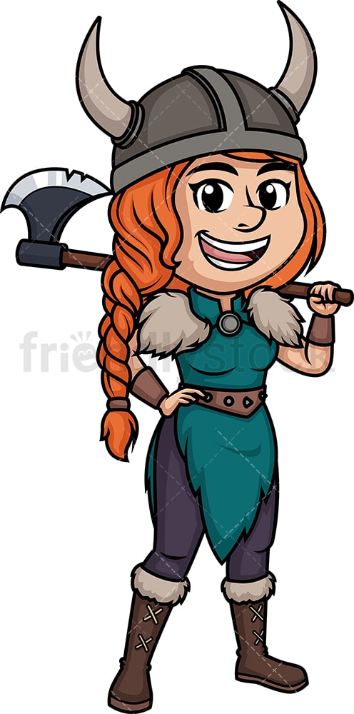 Viking woman. PNG - JPG and vector EPS (infinitely scalable). Image isolated on transparent background.