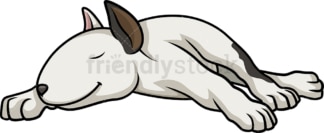 White bull terrier sleeping. PNG - JPG and vector EPS (infinitely scalable).