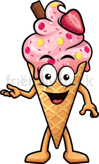 Ice cream character presenting. PNG - JPG and vector EPS (infinitely scalable).