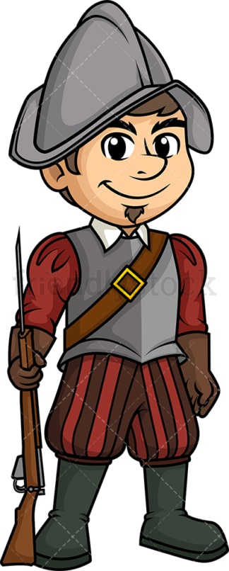 Spanish conquistador with musket. PNG - JPG and vector EPS (infinitely scalable).