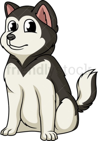 Cute alaskan malamute puppy. PNG - JPG and vector EPS (infinitely scalable).