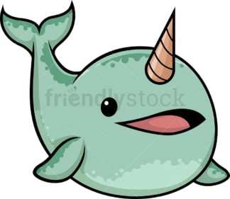 Happy narwhal. PNG - JPG and vector EPS (infinitely scalable).