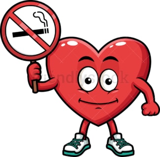 Heart holding no smoking sign. PNG - JPG and vector EPS (infinitely scalable). Image isolated on transparent background.