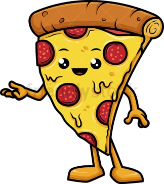 Pizza character presenting. PNG - JPG and vector EPS (infinitely scalable).