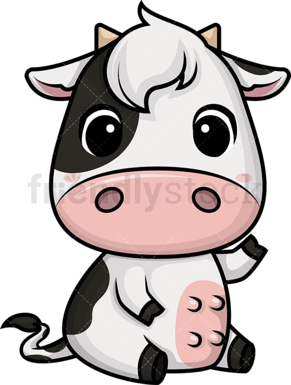 Chibi kawaii cow. PNG - JPG and vector EPS (infinitely scalable).