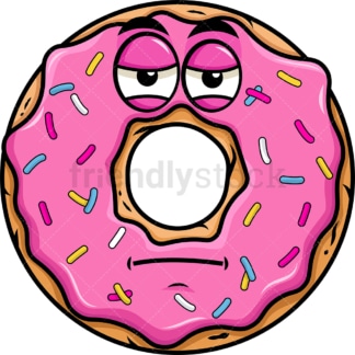 Heavy eyes donut emoticon. PNG - JPG and vector EPS file formats (infinitely scalable). Image isolated on transparent background.