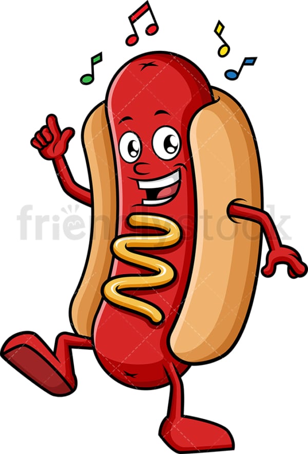 Hot dog dancing. PNG - JPG and vector EPS (infinitely scalable).